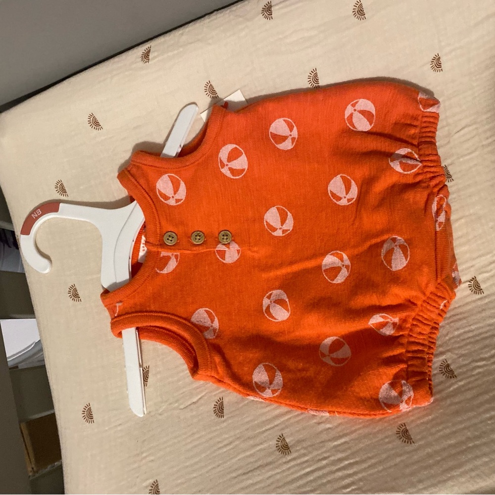 Orange Diaper Cover with White Accents